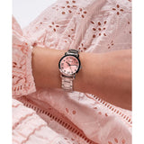 Guess Analog Pink Dial Silver Stainless Steel Strap Women Watch GW0532L1