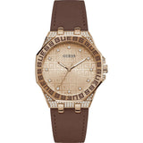 Guess Insignia Brown Dial And Leather Strap Women Watch GW0547L2