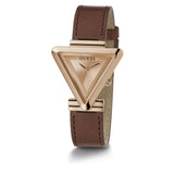 Guess Triangle Brown Leather Strap Women Watch GW0548L2