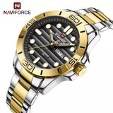 NAVIFORCE NF9198 G/B QUARTZ STEEL WATERPROOF CHRONOGRAPH WRISTWATCH FOR MEN