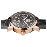 Ingersoll The Regent Automatic Gold Stainless Steel I00302 Black Leather Strap Men's Watch