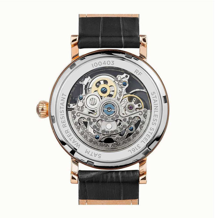 Ingersoll The Herald Automatic Gold Stainless Steel I00403 Black Leather Strap Men's Watch - H2 Hub Watches