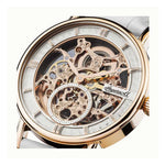 Ingersoll The Herald Automatic Gold Stainless Steel I00404 White Leather Strap Women's Watch - H2 Hub Watches