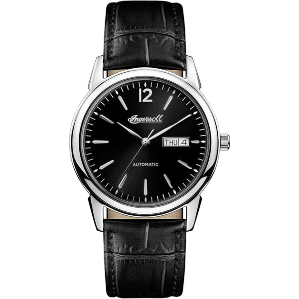 INGERSOLL I00502 THE NEW HAVEN BLACK LEATHER STRAP MEN'S WATCH