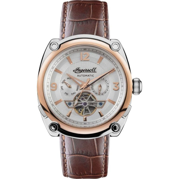 Ingersoll The Michigan Automatic Gold Stainless Steel I01103B Brown Leather Strap Men's Watch