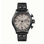 INGERSOLL THE ARMSTRONG AUTOMATIC GREY STAINLESS STEEL I02202 BLACK LEATHER STRAP MEN'S WATCH - H2 Hub Watches