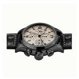 INGERSOLL THE ARMSTRONG AUTOMATIC GREY STAINLESS STEEL I02202 BLACK LEATHER STRAP MEN'S WATCH - H2 Hub Watches