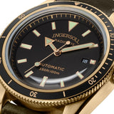 Ingersoll The Scovill Automatic Gold Stainless Steel I05007 Dark Green Leather Strap Men's Watch