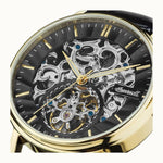 Ingersoll Charles Automatic Gold Stainless Steel I05802 Black Leather Strap Men's Watch - H2 Hub Watches