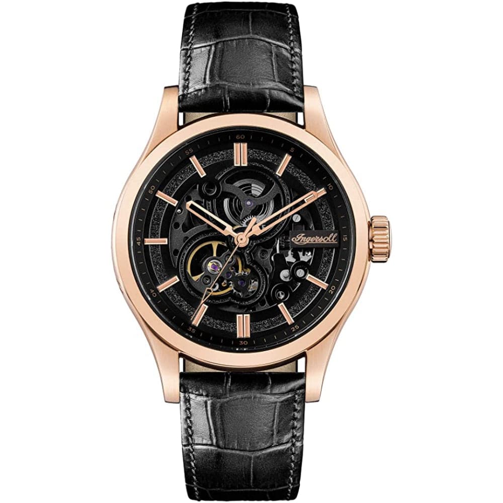 Ingersoll The Armstrong Automatic I06802 Black Leather Strap Men's Watch - H2 Hub Watches
