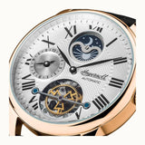 Ingersoll The Riff Automatic Gold Stainless Steel I07402 Black Leather Strap Men's Watch