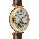 Ingersoll The Protagonist Automatic Gold Stainless Steel I08902 Brown Leather Strap Men's Watch