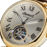 Ingersoll The Protagonist Automatic Gold Stainless Steel I08902 Brown Leather Strap Men's Watch