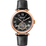 Ingersoll The Protagonist Automatic Rose Gold Stainless Steel I08903 Black Leather Strap Men's Watch