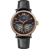 Ingersoll The Hollywood Automatic Rose Gold Stainless Steel I09601 Black Leather Strap Men's Watch