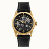 Ingersoll The Carroll Automatic Gold Stainless Steel I11601 Black Leather Strap Men's Watch
