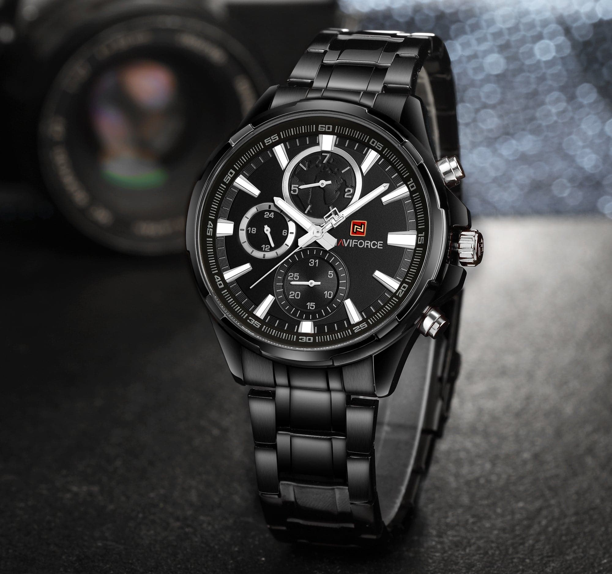 NAVIFORCE CHRONOGRAPH NF9089 B/B MEN'S WATCH - H2 Hub Watches