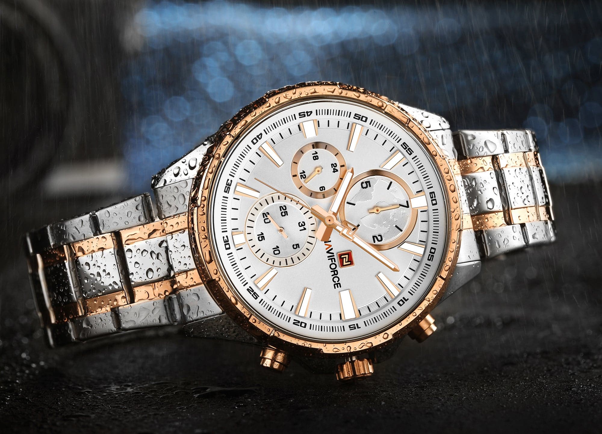 NAVIFORCE CHRONOGRAPH NF9089 RG/W MEN'S WATCH - H2 Hub Watches