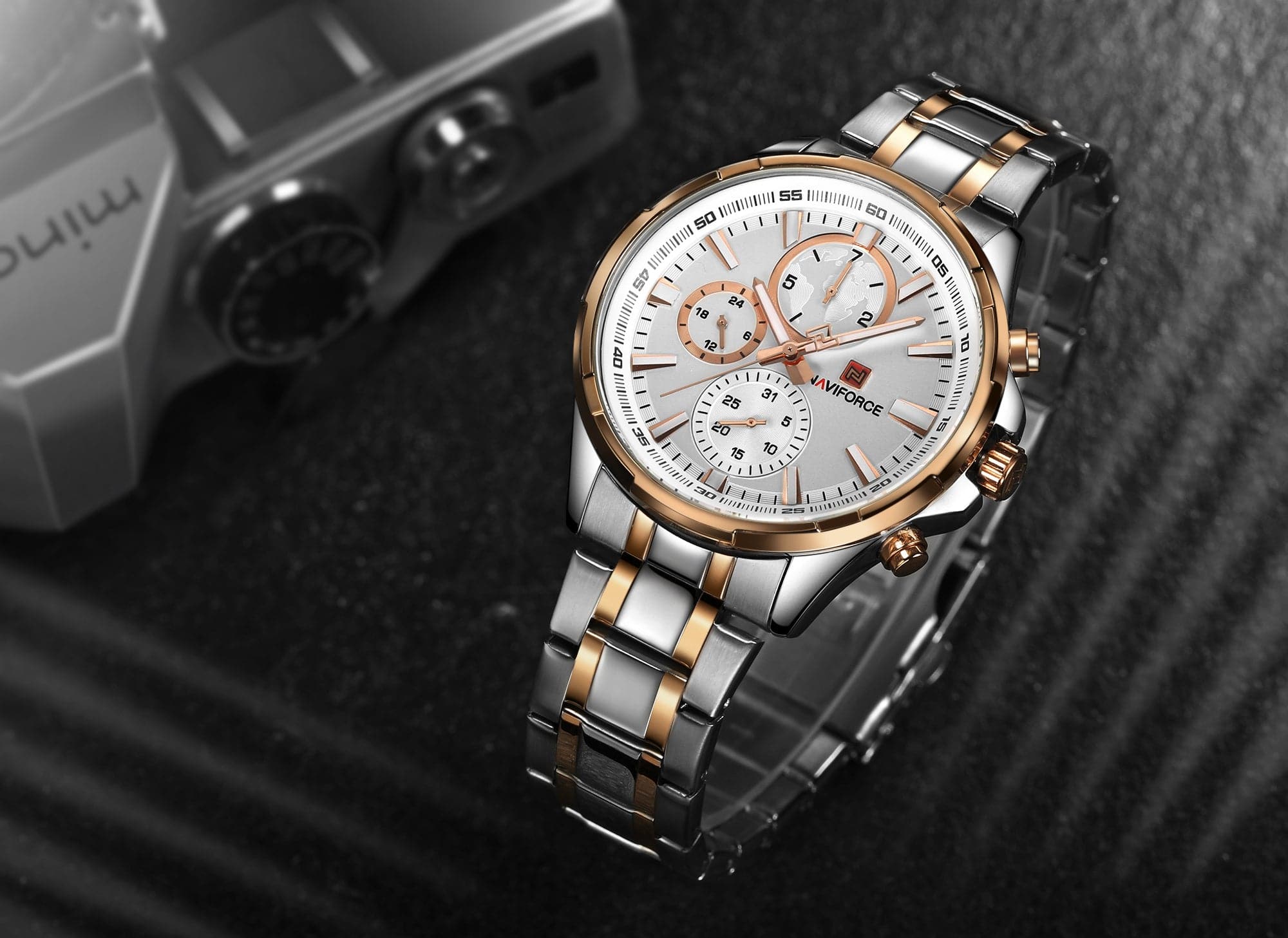 NAVIFORCE CHRONOGRAPH NF9089 RG/W MEN'S WATCH - H2 Hub Watches