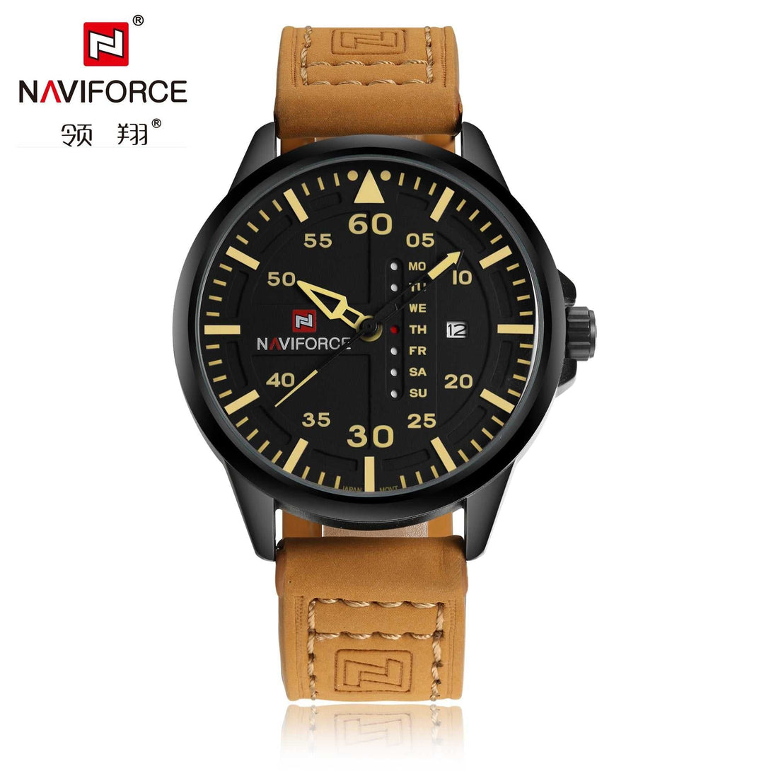 NAVIFORCE NF9074-B-Y-BN MEN'S ANALOG WATCH - H2 Hub Watches