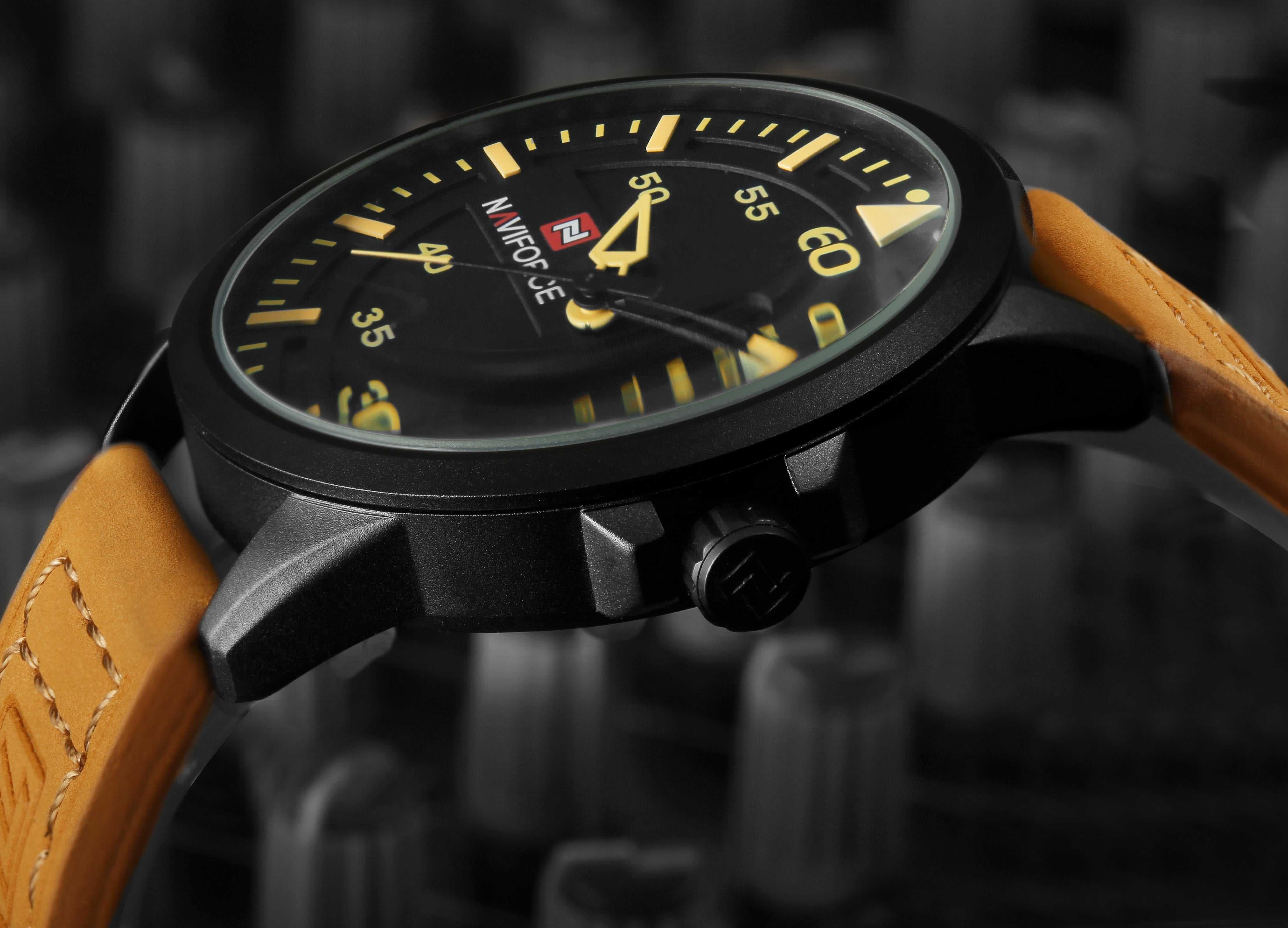 NAVIFORCE NF9074-B-Y-BN MEN'S ANALOG WATCH - H2 Hub Watches