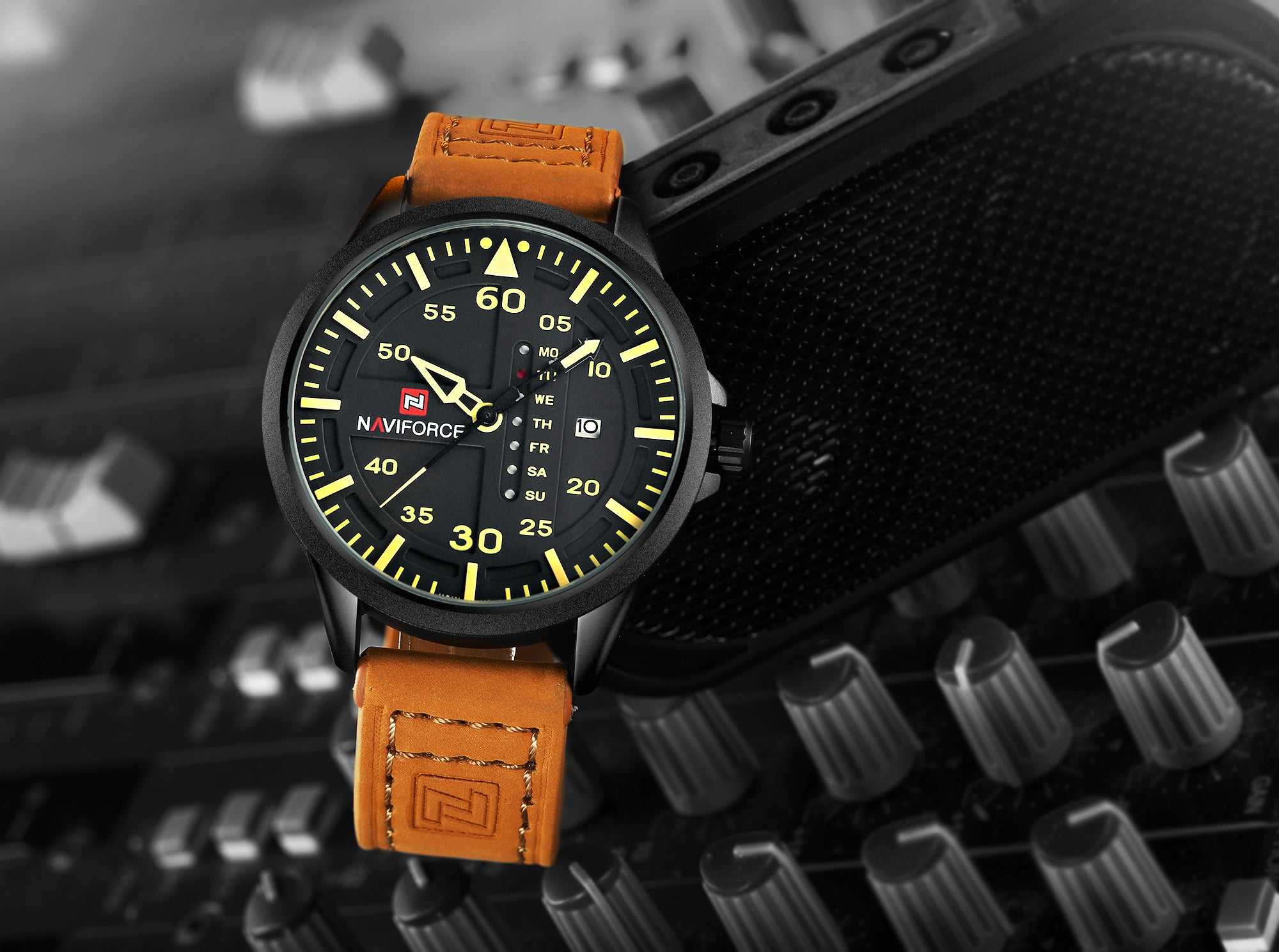NAVIFORCE NF9074-B-Y-BN MEN'S ANALOG WATCH - H2 Hub Watches