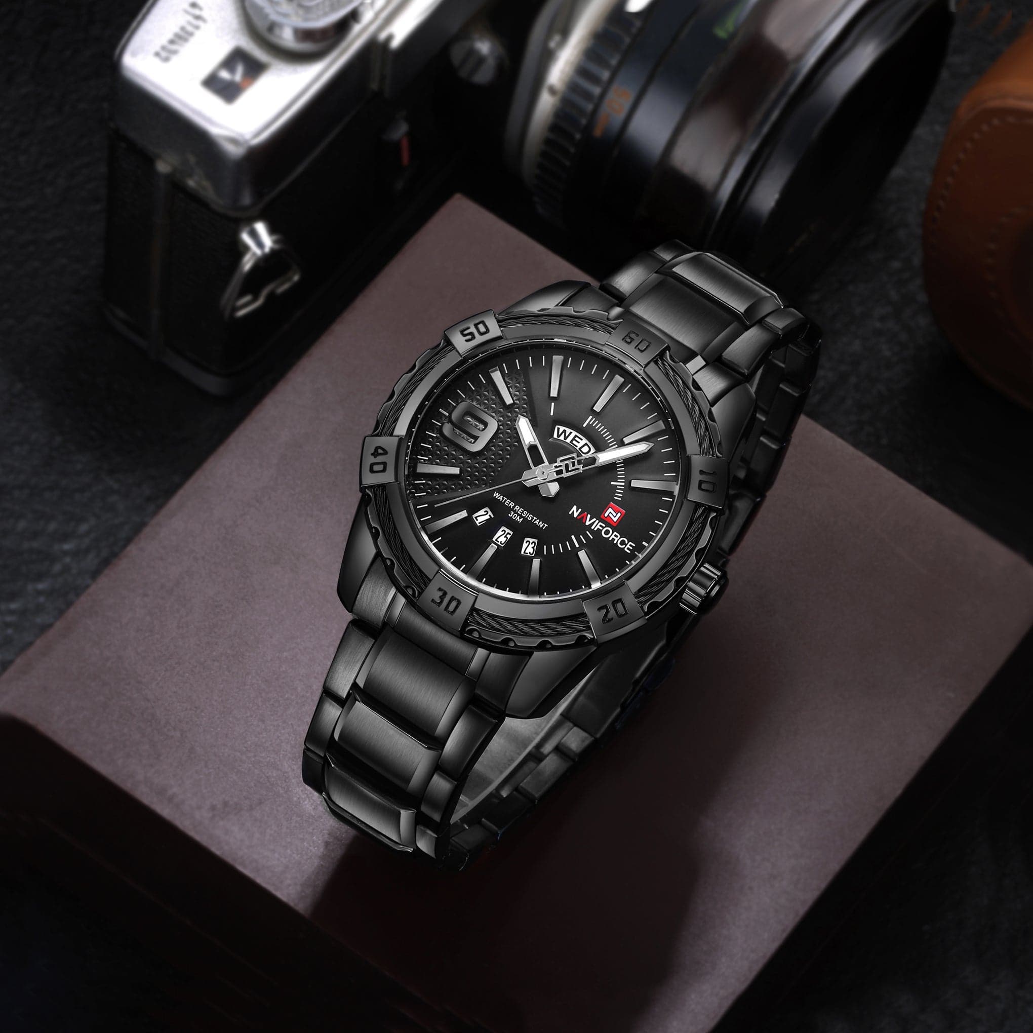 NAVIFORCE ANALOG NF9117S B/B QUARTZ MEN'S WATCH - H2 Hub Watches