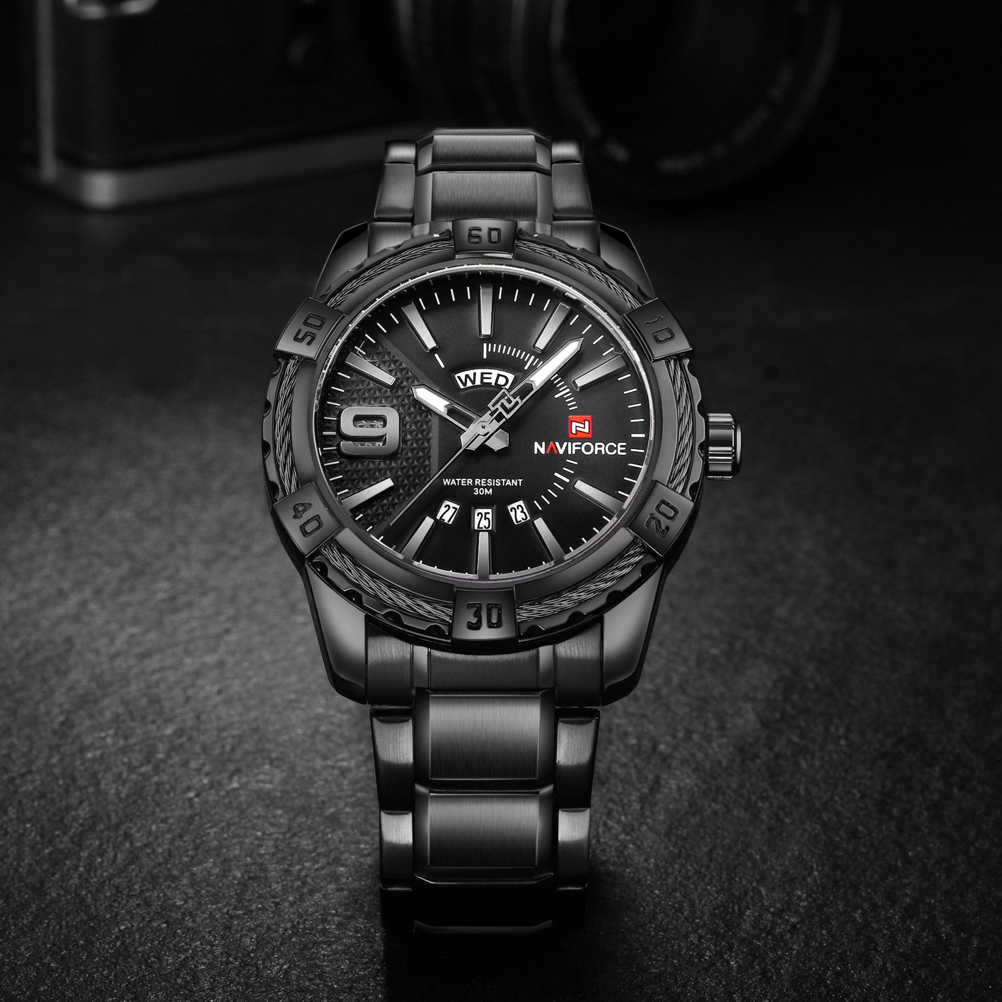 NAVIFORCE ANALOG NF9117S B/B QUARTZ MEN'S WATCH - H2 Hub Watches
