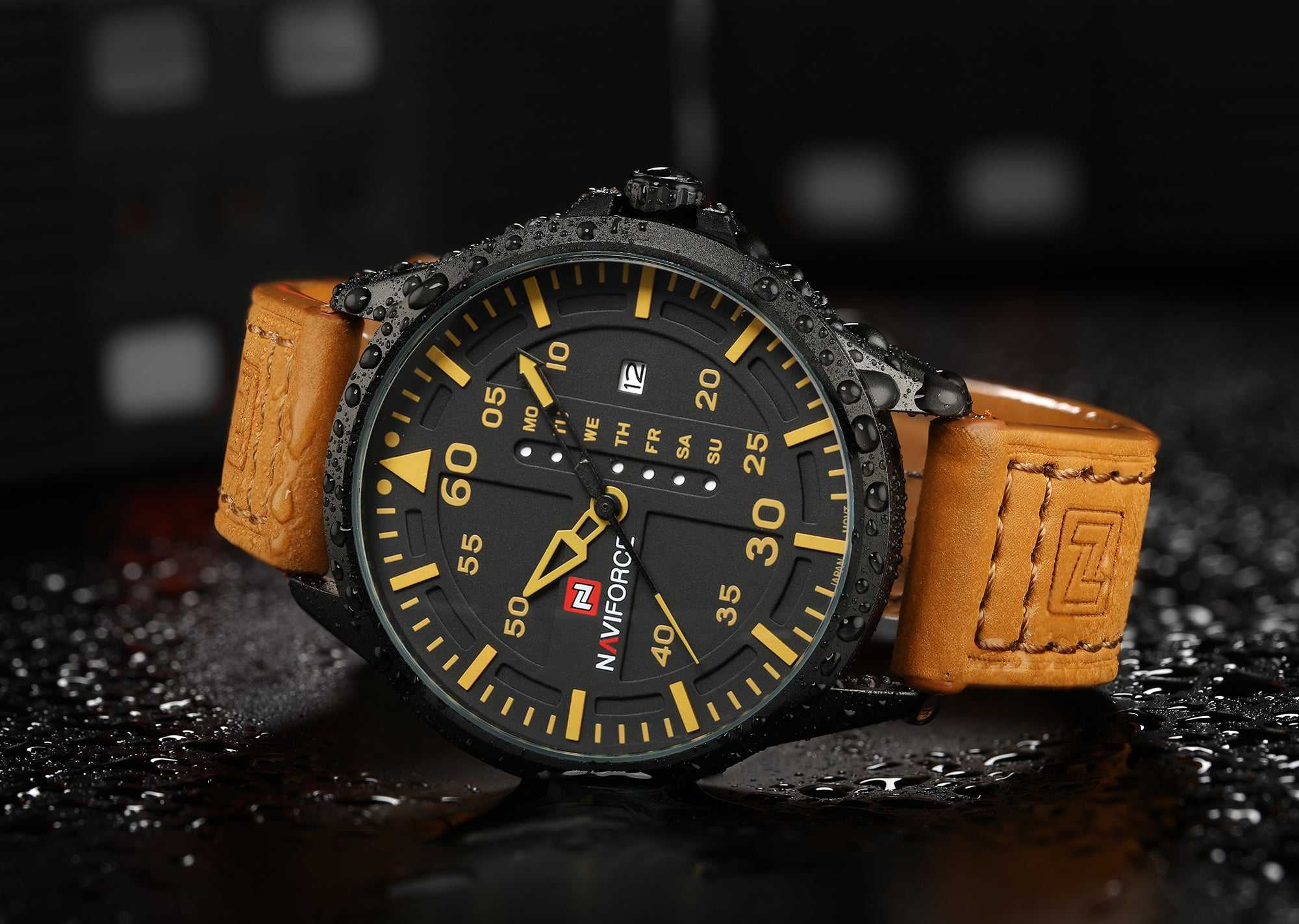 NAVIFORCE NF9074-B-Y-BN MEN'S ANALOG WATCH - H2 Hub Watches