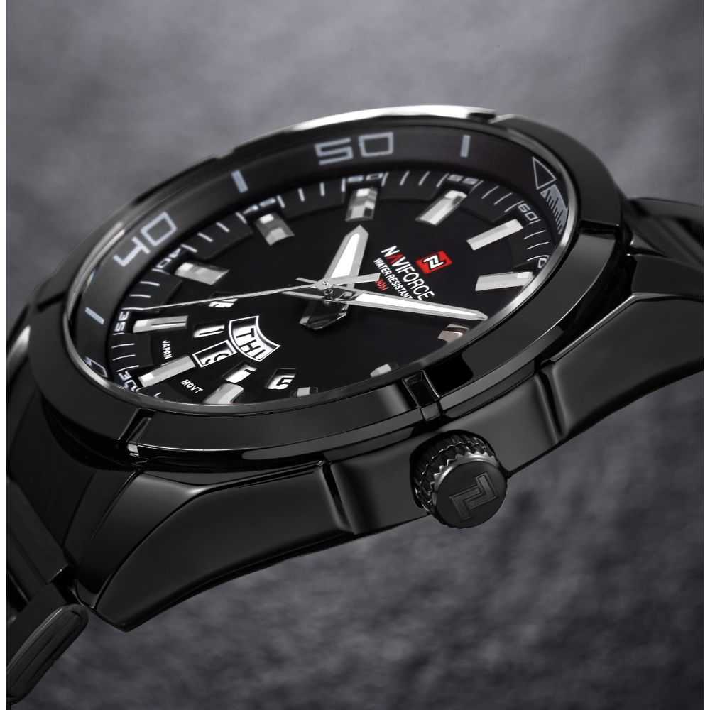 NAVIFORCE NF9038 B/B BLACK STAINLESS STEEL MEN'S WATCH - H2 Hub Watches