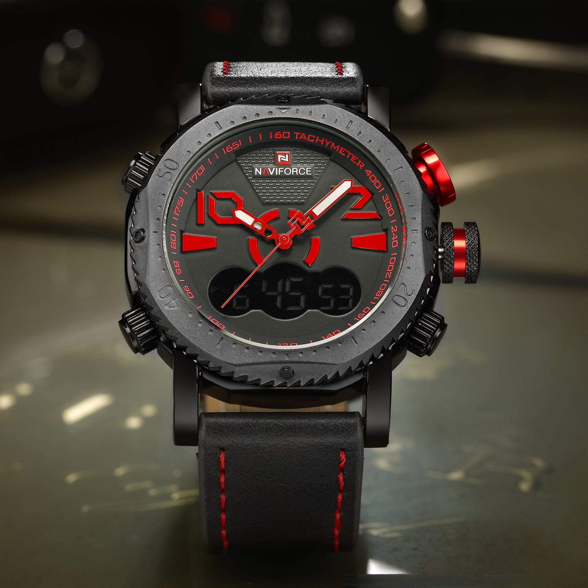 NAVIFORCE NF9094 B/R/B MEN'S WATCH - H2 Hub Watches
