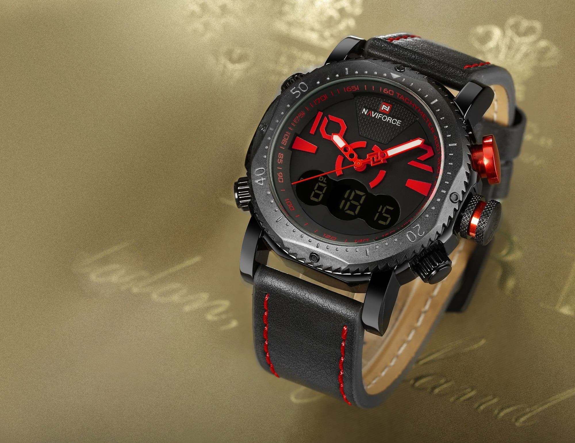 NAVIFORCE NF9094 B/R/B MEN'S WATCH - H2 Hub Watches