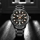NAVIFORCE ANALOG NF9090 B/B/RG STAINLESS STEEL QUARTZ MEN'S WATCH - H2 Hub Watches