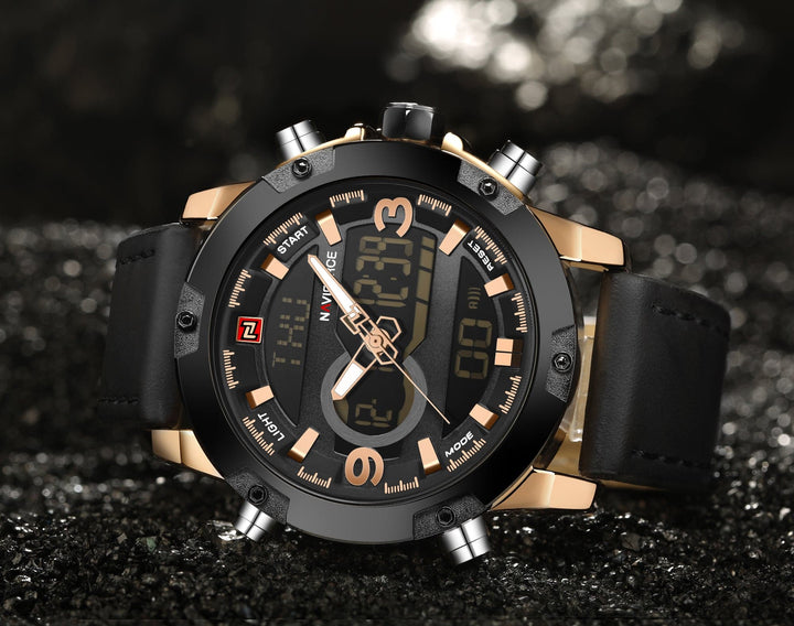 NAVIFORCE NF9097 RG/B/B MEN'S ANALOG/DIGITAL WATCH - H2 Hub Watches