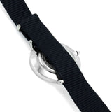 DANIEL WELLINGTON CLASSIC PETITE CORNWALL SILVER STAINLESS STEEL DW00100254 BLACK NATO STRAP WOMEN'S WATCH