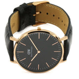 DANIEL WELLINGTON CLASSIC READING ROSE GOLD STAINLESS STEEL DW00100129 BLACK LEATHER STRAP MEN'S WATCH