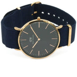 DANIEL WELLINGTON CLASSIC 40 BAYSWATER ROSE GOLD STAINLESS STEEL DW00100277 BLUE NATO STRAP UNISEX WATCH