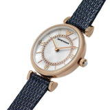 EMPORIO ARMANI AR11468 TWO-HAND BLUE LEATHER WOMEN'S WATCH