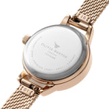 OLIVIA BURTON LUCKY BEE MINI DIAL ROSE GOLD BOUCLE MESH WATCH OB16FB15