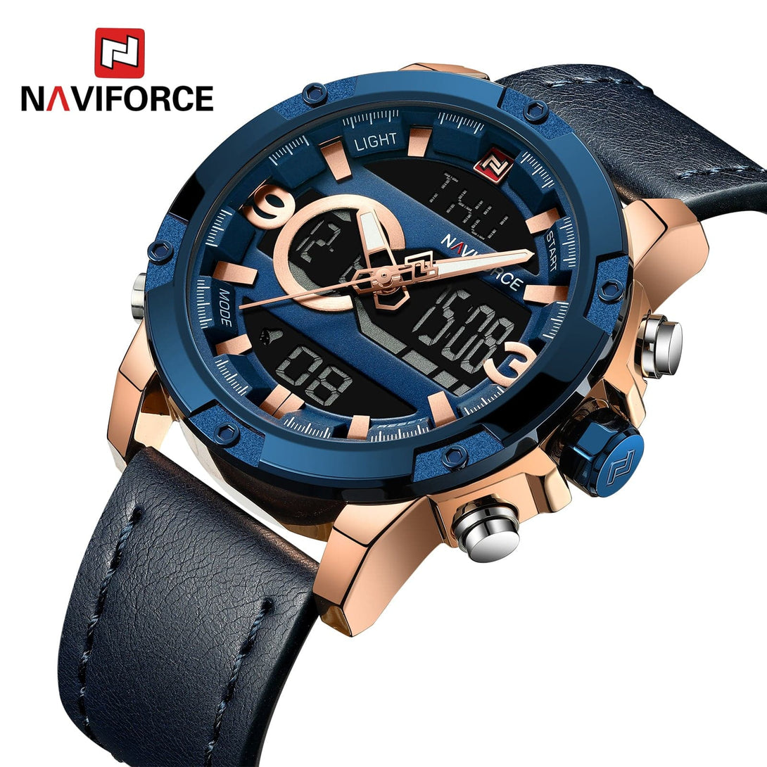 NAVIFORCE NF9097 RG/BE/BE MEN'S ANALOG/DIGITAL WATCH - H2 Hub Watches