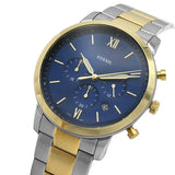 FOSSIL FS5706 NEUTRA CHRONOGRAPH BLUE DIAL TWO-TONE STAINLESS STEEL MEN'S WATCH