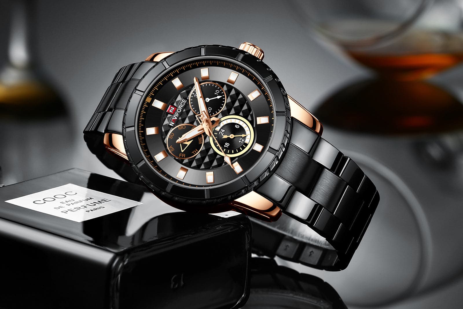 NAVIFORCE CHRONOGRAPH NF9145 RG/B/Y MEN'S WATCH - H2 Hub Watches