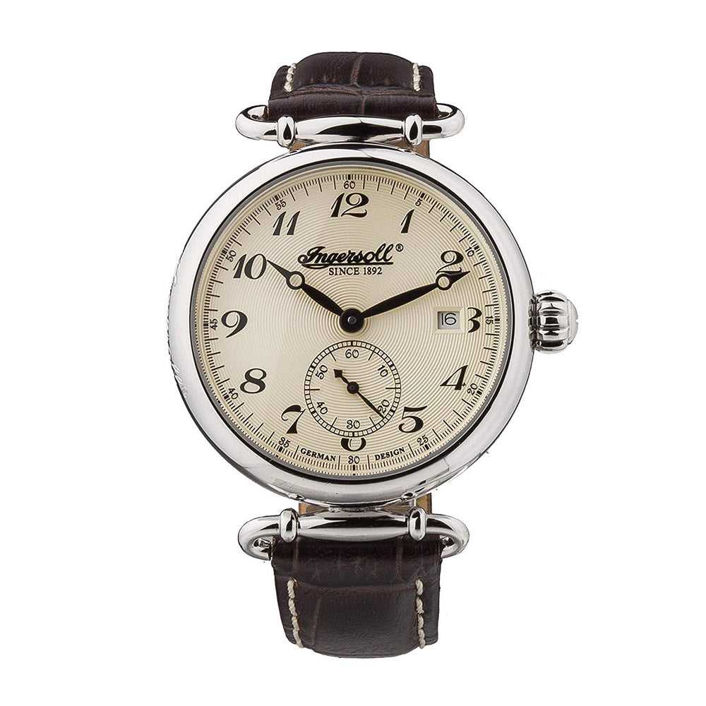 INGERSOLL SANTA MONICA AUTOMATIC SILVER STAINLESS STEEL IN1313CR BROWN LEATHER STRAP LADIES' WATCH - H2 Hub Watches