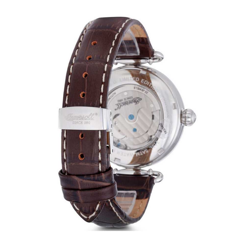 INGERSOLL SANTA MONICA AUTOMATIC SILVER STAINLESS STEEL IN1313CR BROWN LEATHER STRAP LADIES' WATCH - H2 Hub Watches