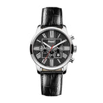 INGERSOLL PAINTE AUTOMATIC SILVER STAINLESS STEEL IN1409BK BLACK LEATHER STRAP MEN'S WATCH - H2 Hub Watches