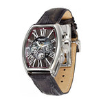 INGERSOLL ARAPAHO AUTOMATIC SILVER STAINLESS STEEL IN3606GY BLACK LEATHER STRAP MEN'S WATCH - H2 Hub Watches