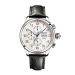INGERSOLL APACHE AUTOMATIC SILVER STAINLESS STEEL IN3900SL BLACK LEATHER STRAP MEN'S WATCH - H2 Hub Watches