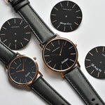 ARIES GOLD URBAN SANTOS G 1022 & L 1023 RG-BK COUPLE'S WATCHES - H2 Hub Watches