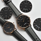 ARIES GOLD URBAN SANTOS G 1022 & L 1023 RG-BK COUPLE'S WATCHES - H2 Hub Watches