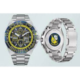 Citizen Eco Drive Chronograph GMT World Time Stainless Steel Strap Men Watch JY8125-54L